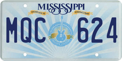 MS license plate MQC624