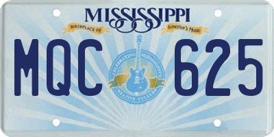 MS license plate MQC625