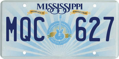 MS license plate MQC627