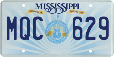 MS license plate MQC629