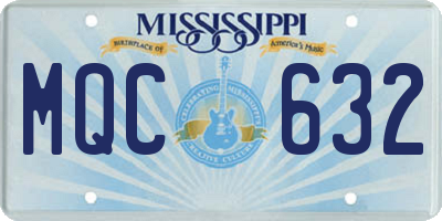 MS license plate MQC632