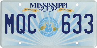 MS license plate MQC633