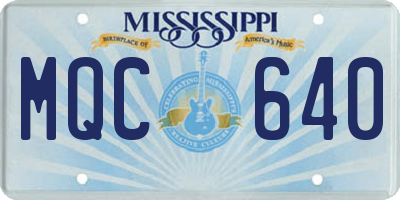 MS license plate MQC640