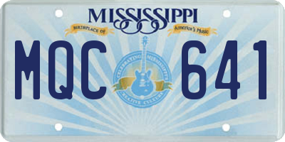 MS license plate MQC641