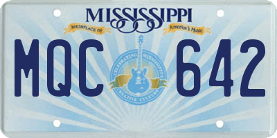 MS license plate MQC642
