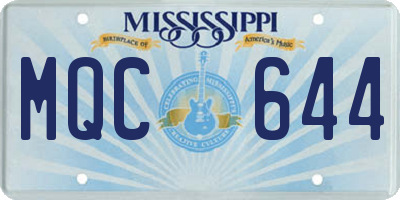 MS license plate MQC644