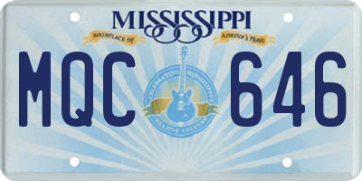 MS license plate MQC646