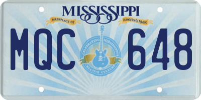 MS license plate MQC648