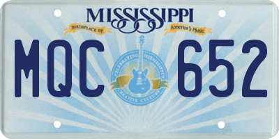 MS license plate MQC652