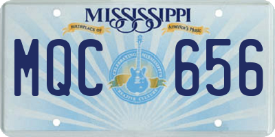 MS license plate MQC656