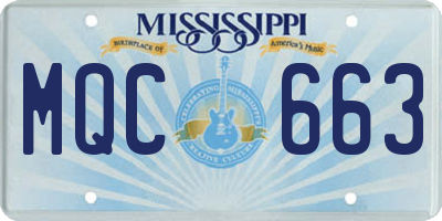 MS license plate MQC663