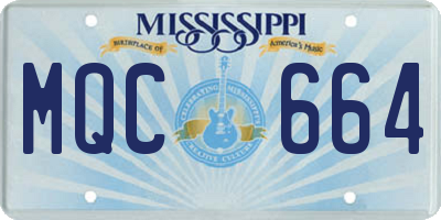 MS license plate MQC664