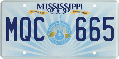 MS license plate MQC665