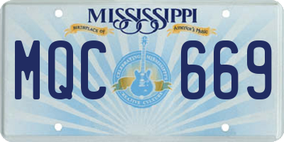 MS license plate MQC669