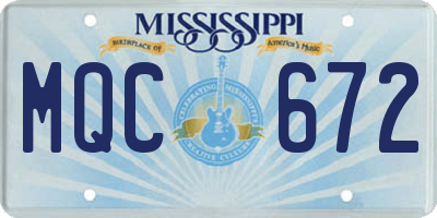 MS license plate MQC672