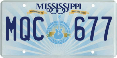 MS license plate MQC677