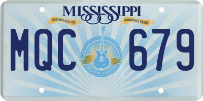 MS license plate MQC679