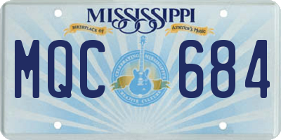 MS license plate MQC684
