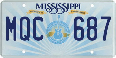 MS license plate MQC687