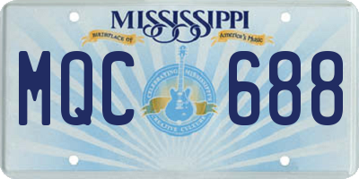 MS license plate MQC688