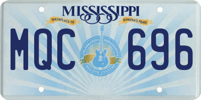 MS license plate MQC696