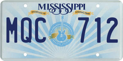 MS license plate MQC712