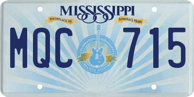 MS license plate MQC715