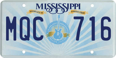 MS license plate MQC716