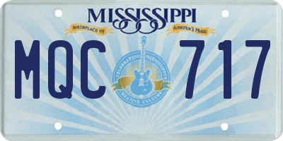 MS license plate MQC717