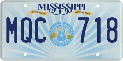 MS license plate MQC718