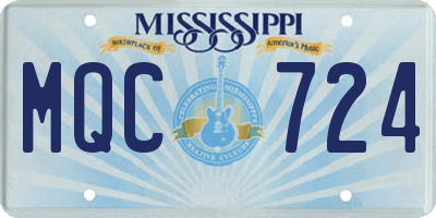 MS license plate MQC724