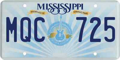 MS license plate MQC725