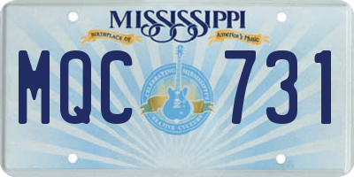 MS license plate MQC731