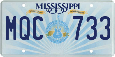 MS license plate MQC733