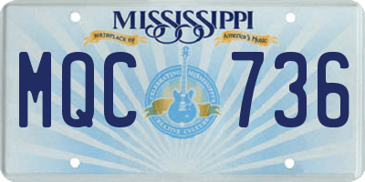 MS license plate MQC736
