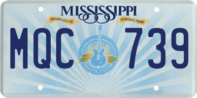 MS license plate MQC739