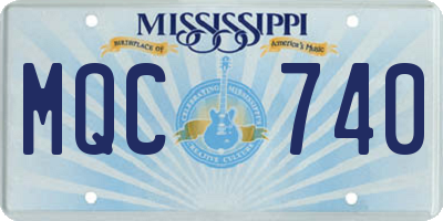 MS license plate MQC740