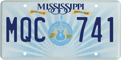 MS license plate MQC741