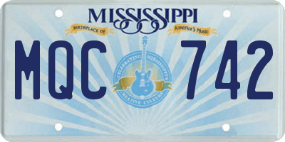 MS license plate MQC742