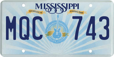 MS license plate MQC743