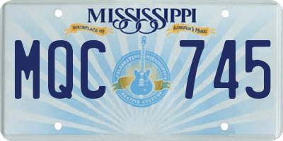 MS license plate MQC745