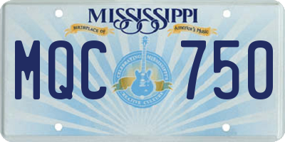 MS license plate MQC750