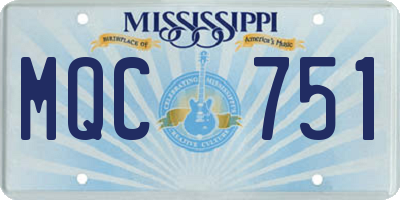 MS license plate MQC751