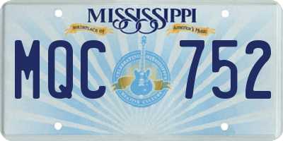 MS license plate MQC752
