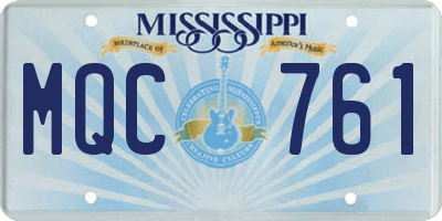 MS license plate MQC761