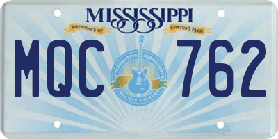 MS license plate MQC762