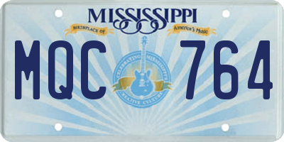 MS license plate MQC764