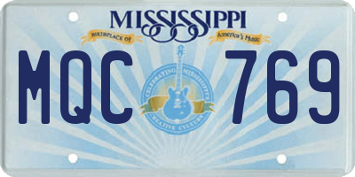 MS license plate MQC769