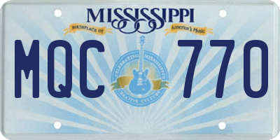 MS license plate MQC770