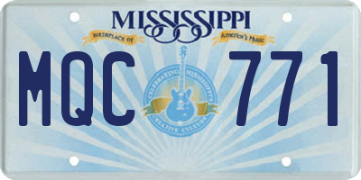 MS license plate MQC771